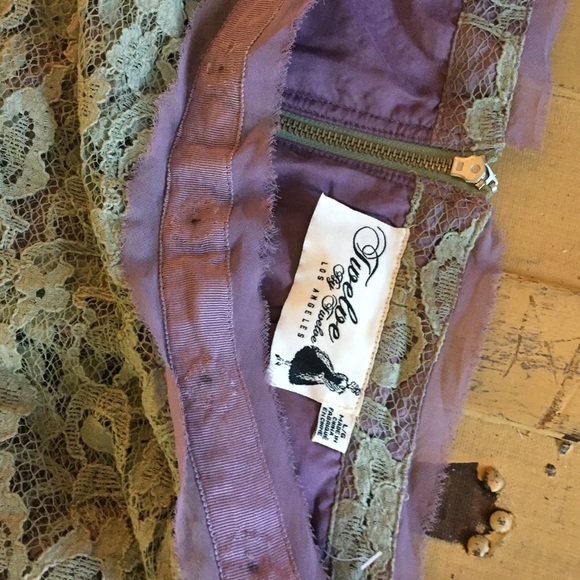 F21 COLLECTION NY SAGE LACE MINI SKIRT L M - Picture 8 of 16